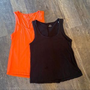 J. Crew Black and Orange Cotton Tank Top Bundle